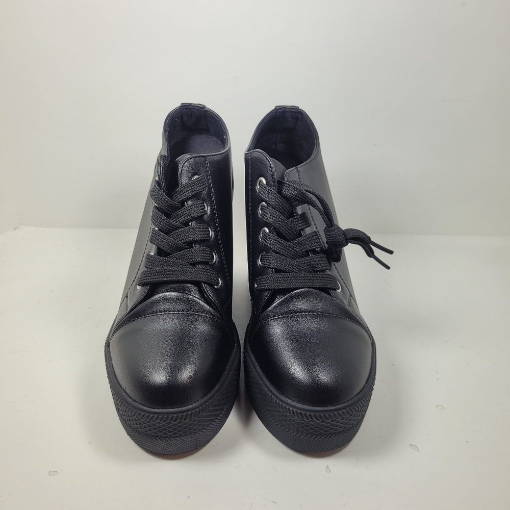 SATUKI Adult Women's Hidden Heel Wedges Lace up Casual Fa